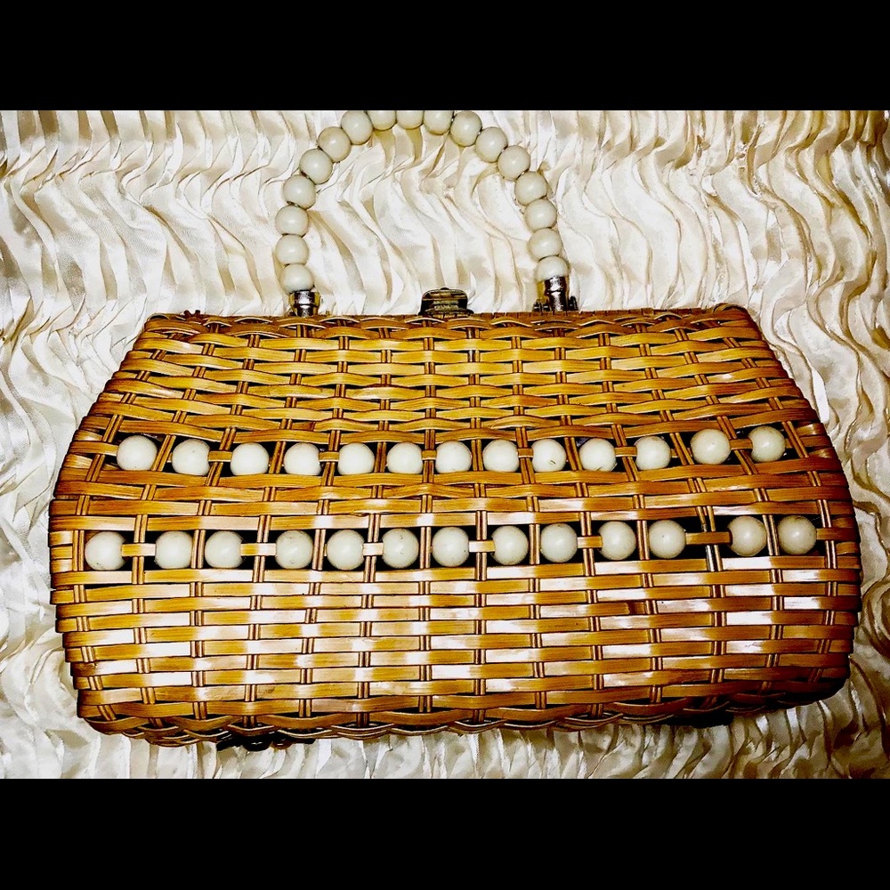 VTG Wicker Simon/Ernest Blum PURSE Bag Hong Kong
